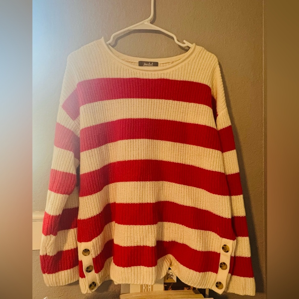 Marked, Women Sweater Red And White Size M